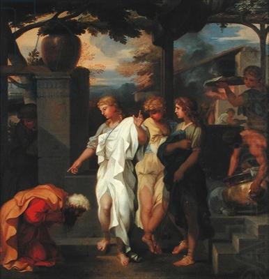Sebastien Bourdon Abraham and three angels china oil painting image